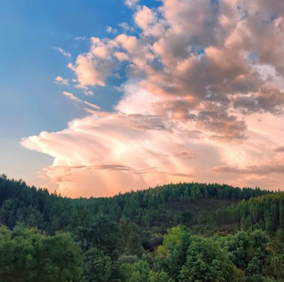 Valley and clouds at sunset